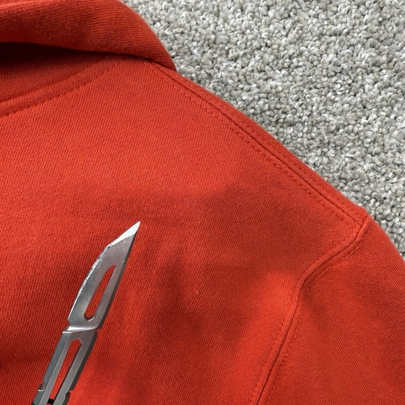 Burton Hoodie Mens Orange XL Red Extra Large Graphic Snowboarding Pullover - Picture 15 of 15